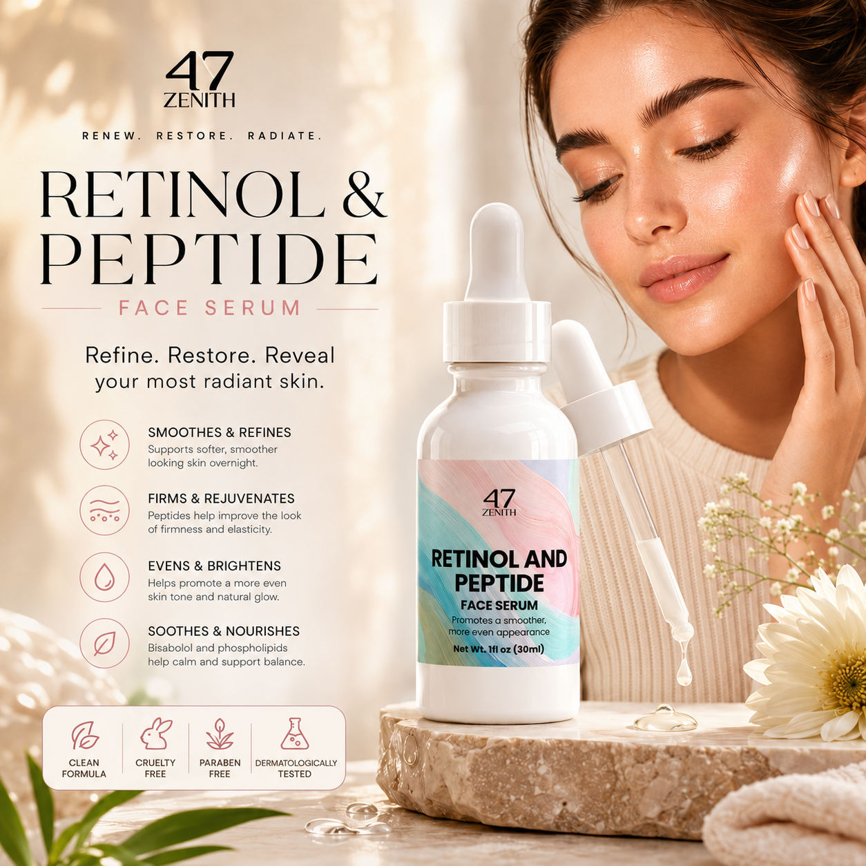 Retinol and Peptide Face Serum