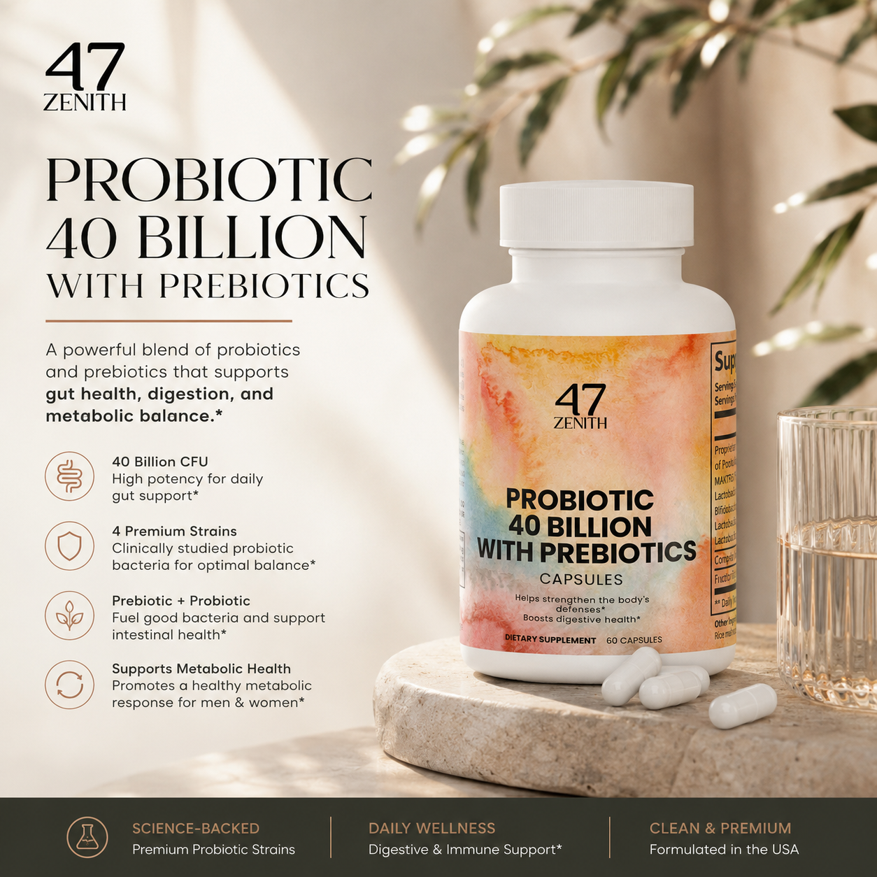 Probiotic 40 Billion with Prebiotics