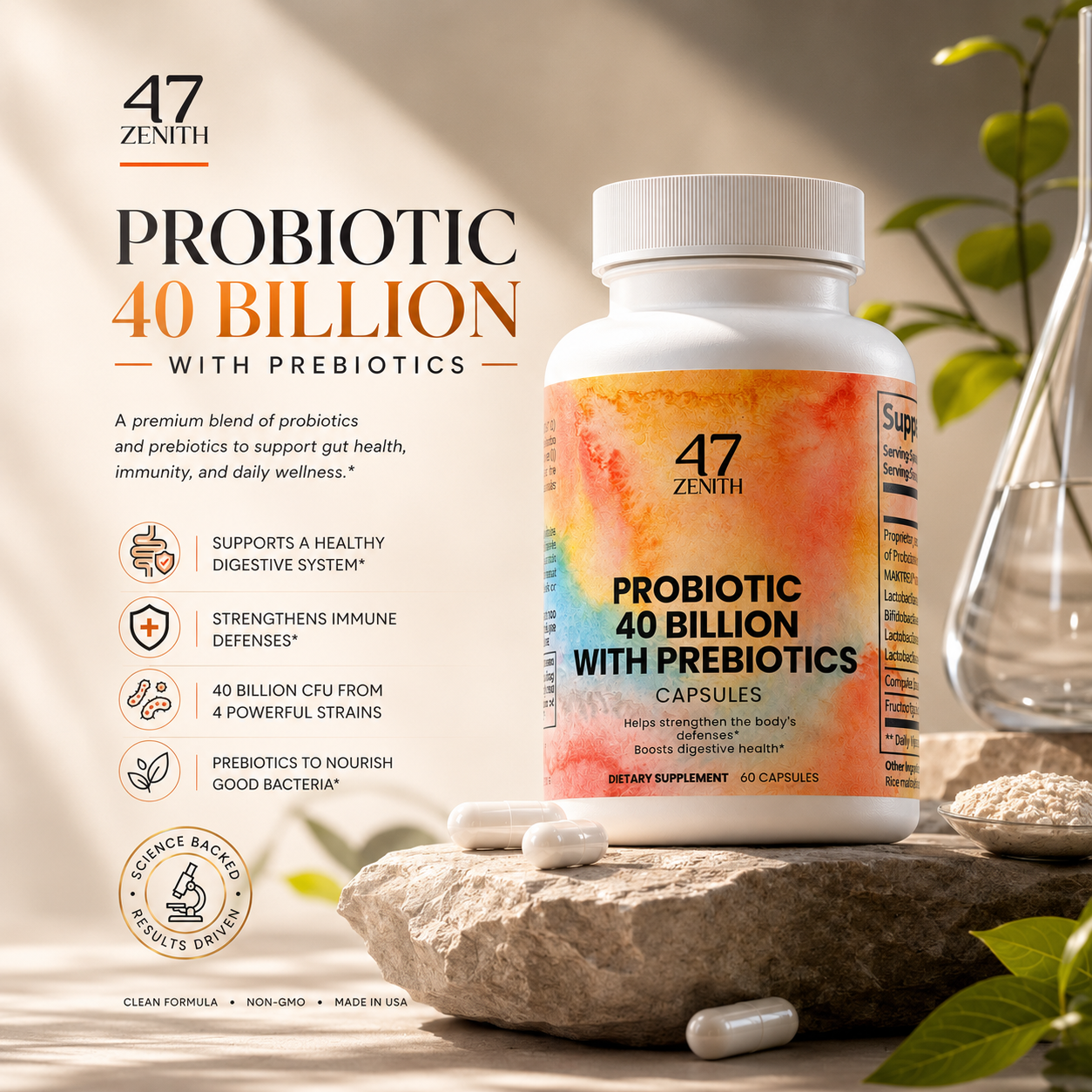 Probiotic 40 Billion with Prebiotics